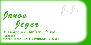 janos jeger business card